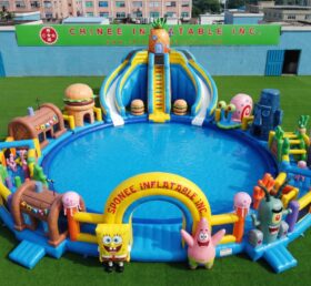 Pool3-908 SpongeBob Theme Inflatable Pool Water Park