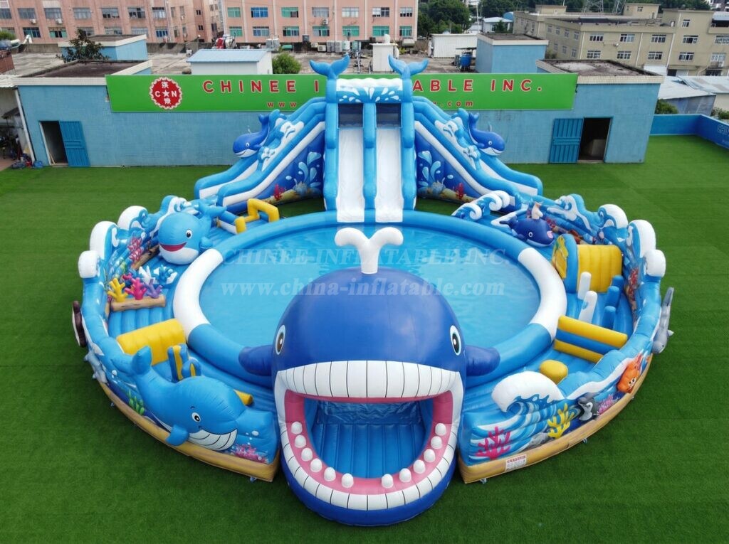 Pool3-922 Whale Theme Inflatable Pool Water Park