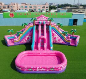 T8-6104 Barbie Theme Inflatable Water Slide
