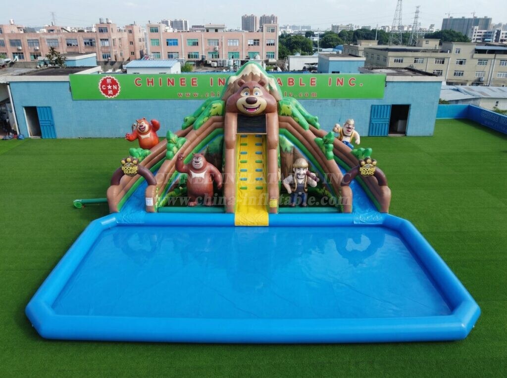 T8-6115 Boonie Bears Theme Inflatable Water Slide