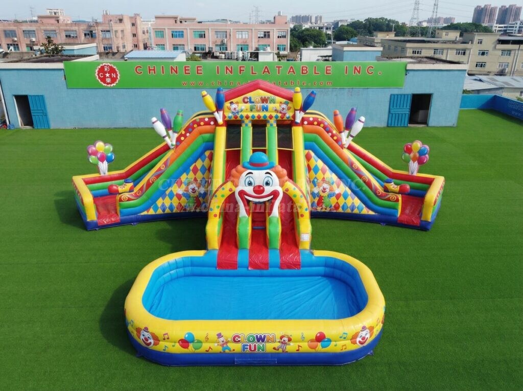 T8-6123 Clown Theme Inflatable Water Slide