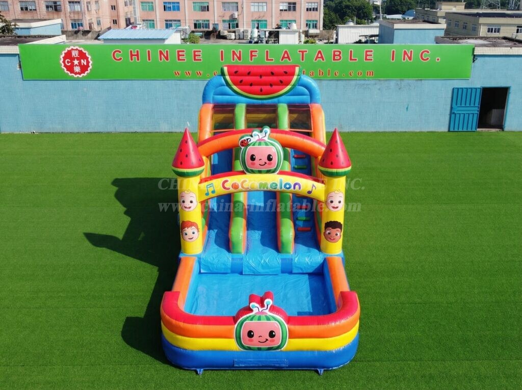 T8-6124 Cocomelon Theme Inflatable Water Slide