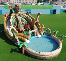 T8-6131 Dinosaur Theme Inflatable Water Slide