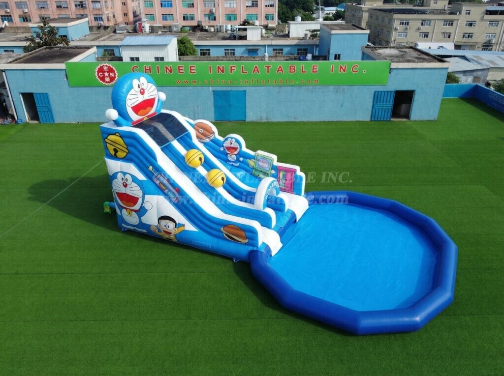 T8-6135 Doraemon Theme Inflatable Water Slide
