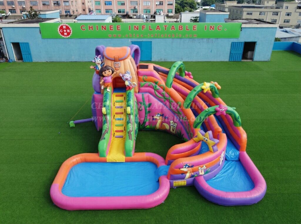 T8-6139 Dora Theme Inflatable Water Slide