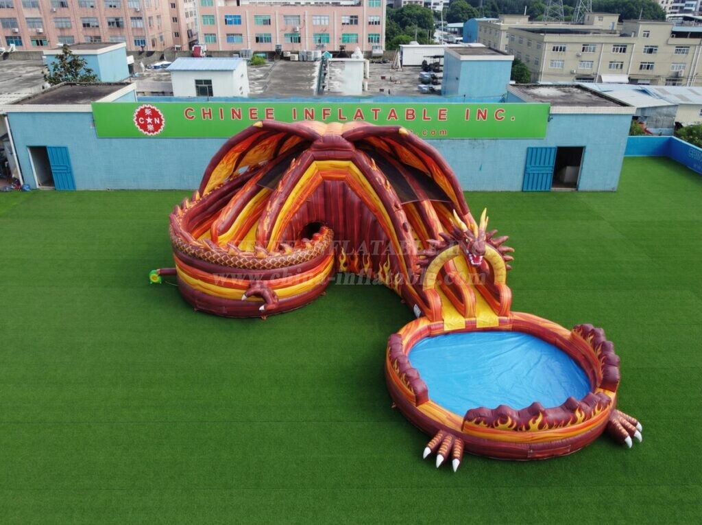 T8-6140 Dragon Theme Inflatable Water Slide