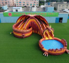 T8-6140 Dragon Theme Inflatable Water Slide