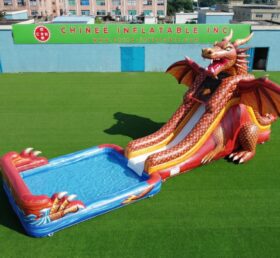 T8-6141 Dragon Theme Inflatable Water Slide