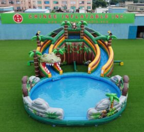 T8-6157 Jungle Theme Inflatable Water Slide