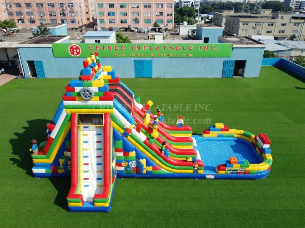 T8-6160 Lego Theme Inflatable Water Slide