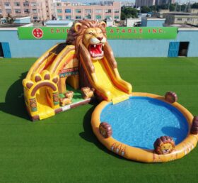 T8-6161 Lion Theme Inflatable Water Slide