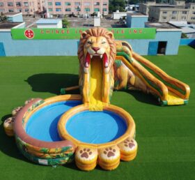 T8-6162 Lion Theme Inflatable Water Slide