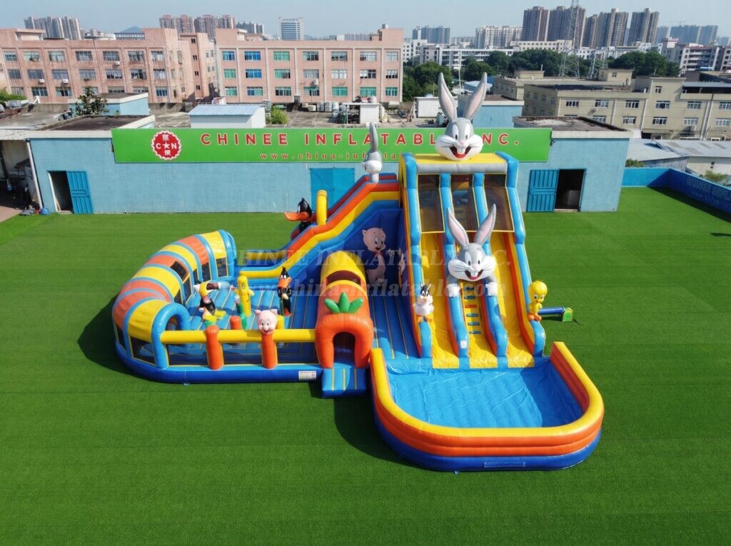 T8-6166 Looney Tunes Theme Inflatable Water Slide