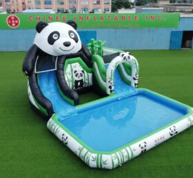 T8-6183 Panda Theme Inflatable Water Slide