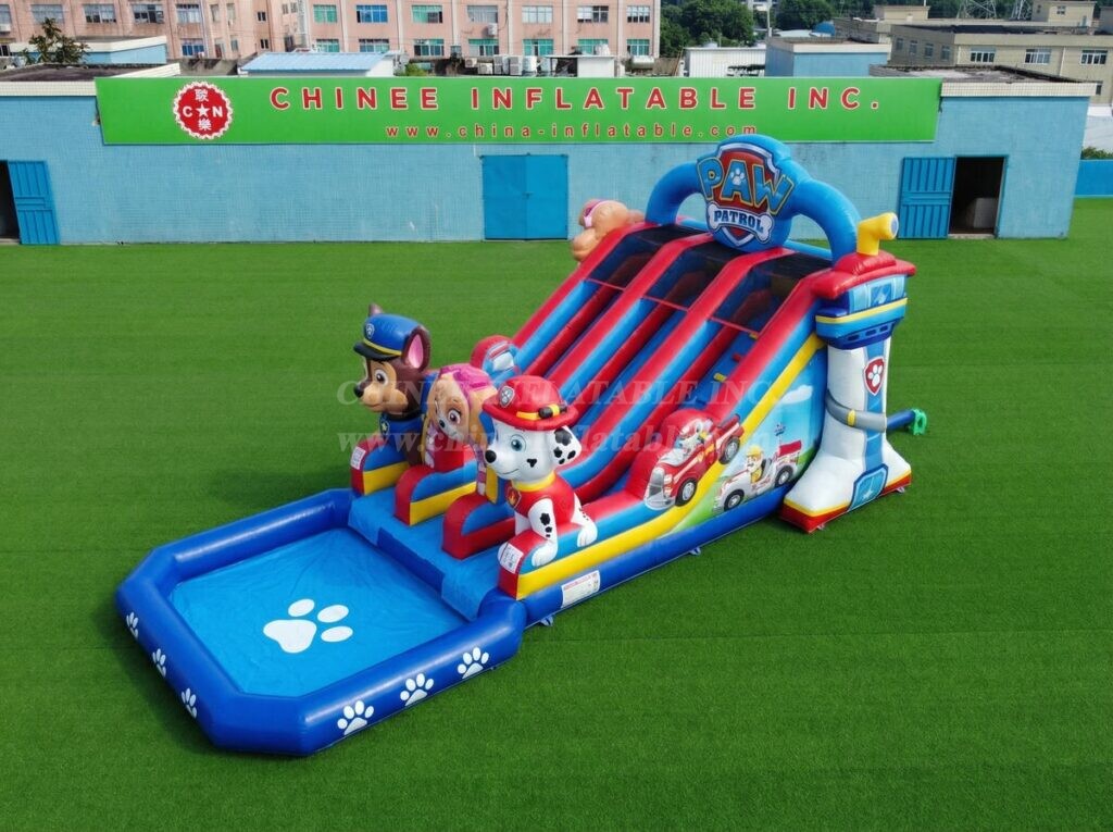 T8-6185 Paw Patrol Theme Inflatable Water Slide