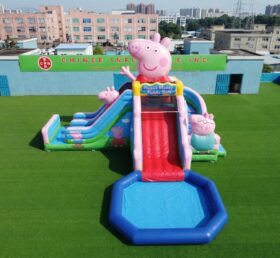 T8-6188 Peppa Pig Theme Inflatable Water Slide