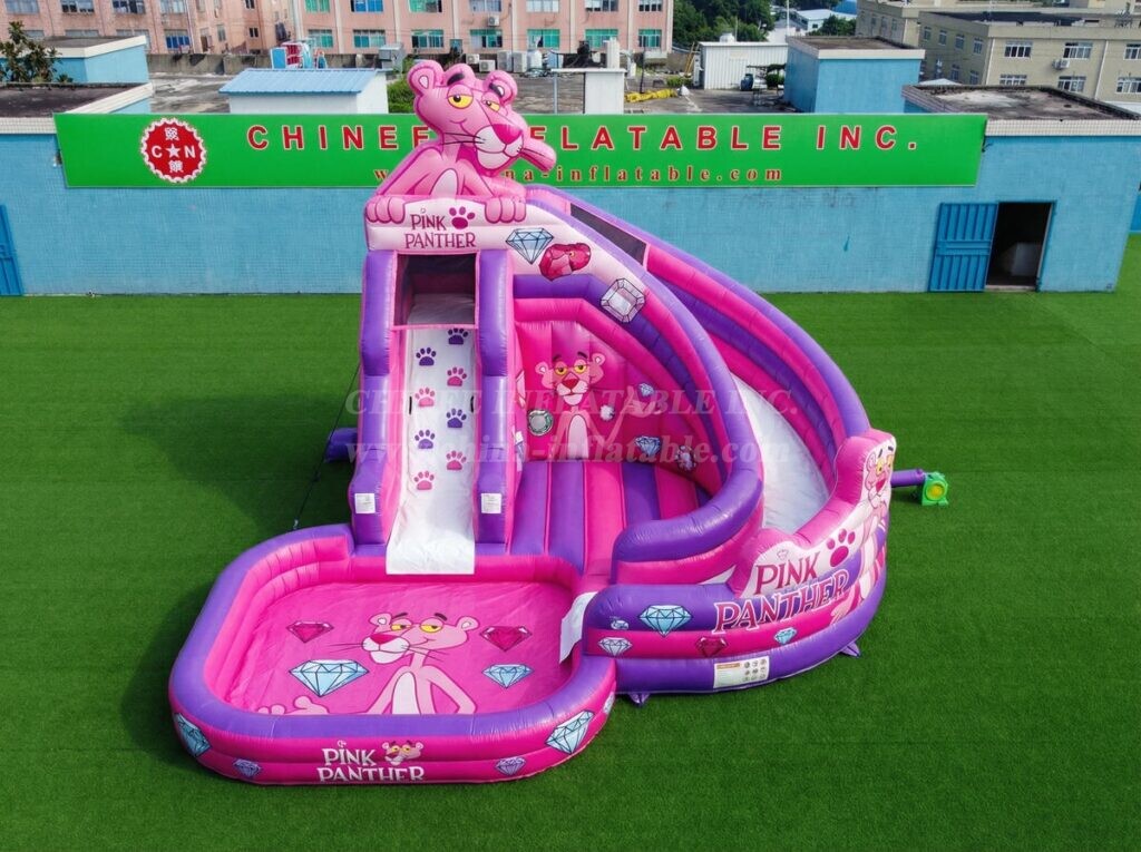 T8-6191 Pink Panther Theme Inflatable Water Slide