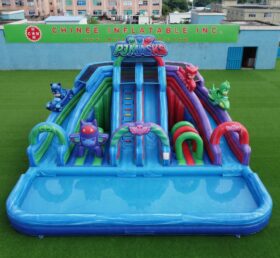 T8-6194 PJ Masks Theme Inflatable Water Slide