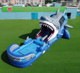 T8-6203 Shark Theme Inflatable Water Slide