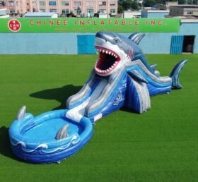 T8-6204 Shark Theme Inflatable Water Slide