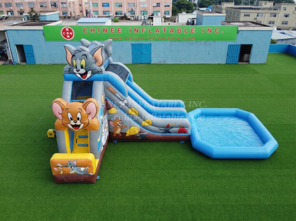 T8-6216 Tom And Jerry Theme Inflatable Water Slide