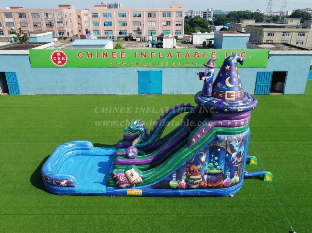 T8-6227 Wizard Theme Inflatable Water Slide