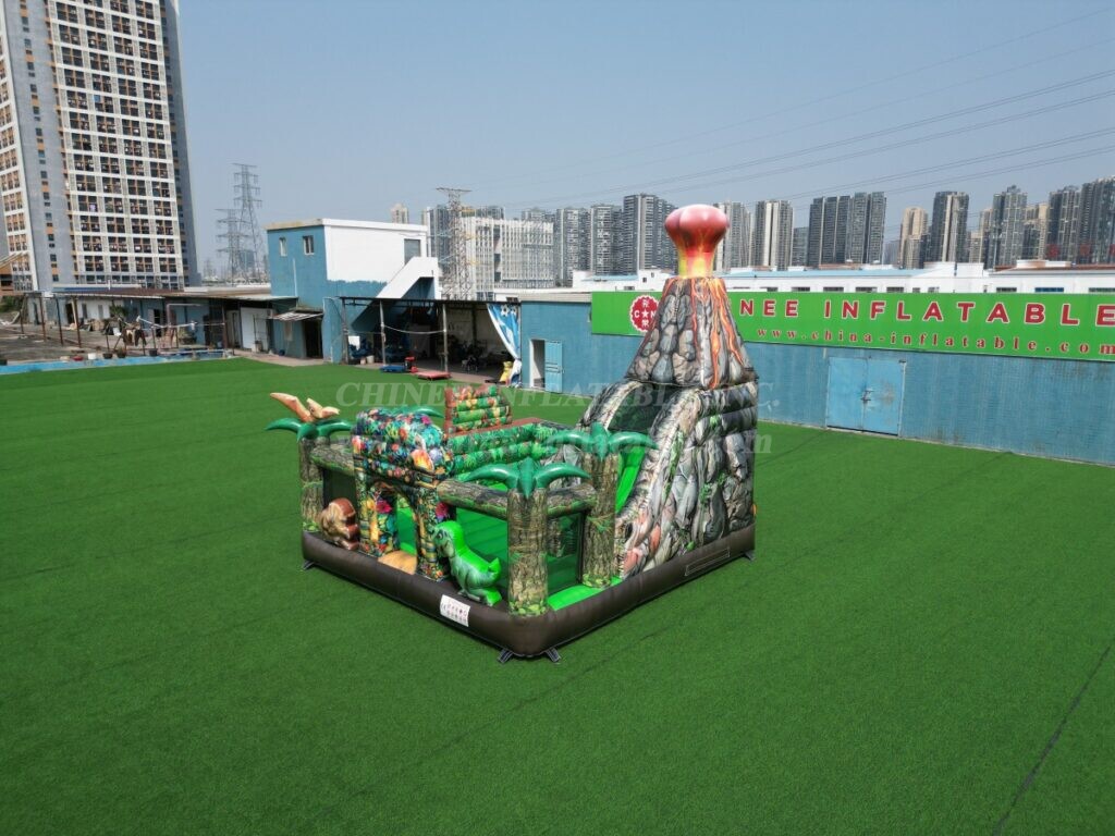 T2-4103G Dinosaur-Themed Inflatable Bouncer with Slide