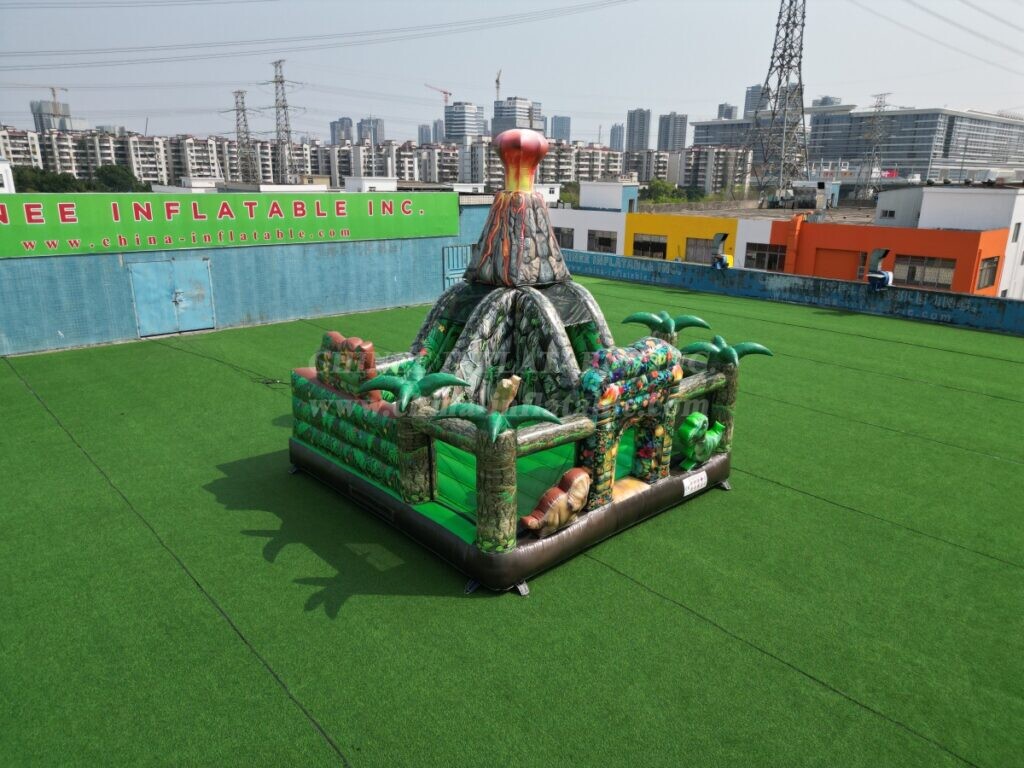 T2-4103G Dinosaur-Themed Inflatable Bouncer with Slide