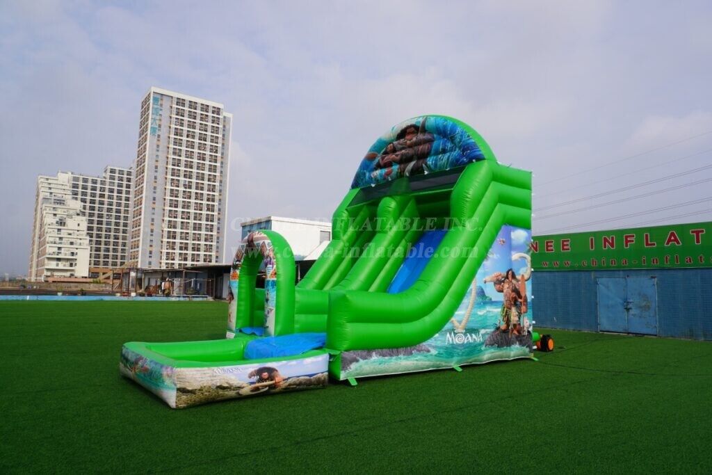 T8-8466C Moana Theme Inflatable Water Slide with Pool