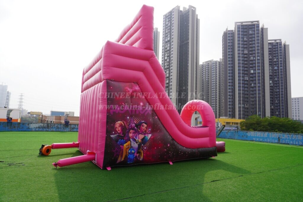 T8-8466E KPop Demon Hunters Theme Inflatable Water Slide