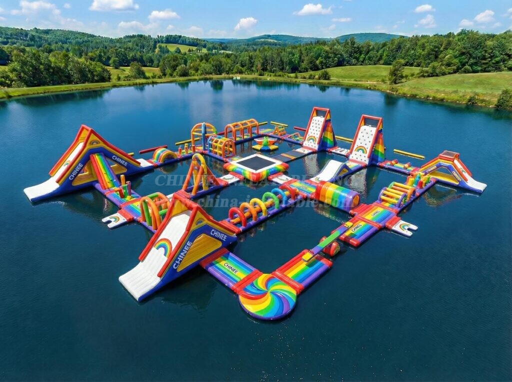 S738 Rainbow Theme Inflatable Water Park