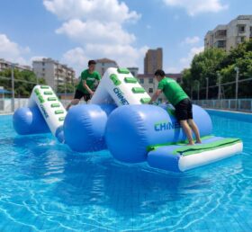 T10-629 Inflatable S Shaped Climbing Bridge for Water Park