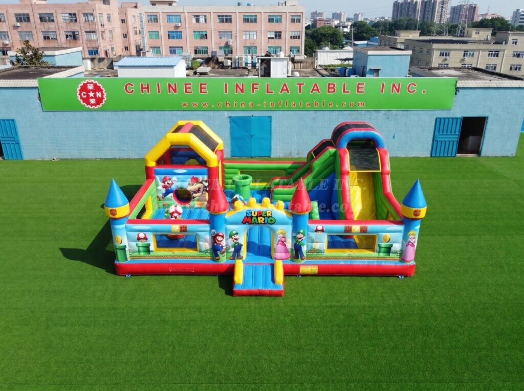 T2-8940 Super Mario Style Inflatable Bounce House Combo with Slide
