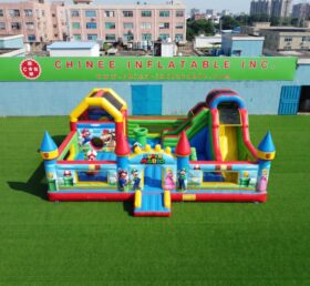 T2-8940 Super Mario Style Inflatable Bounce House Combo with Slide
