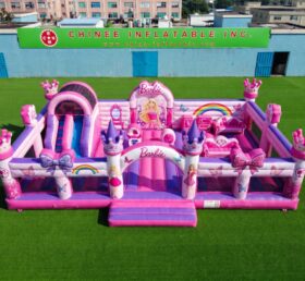 T2-8947 Barbie Theme Inflatable Combo Bouncy Castle with Slide