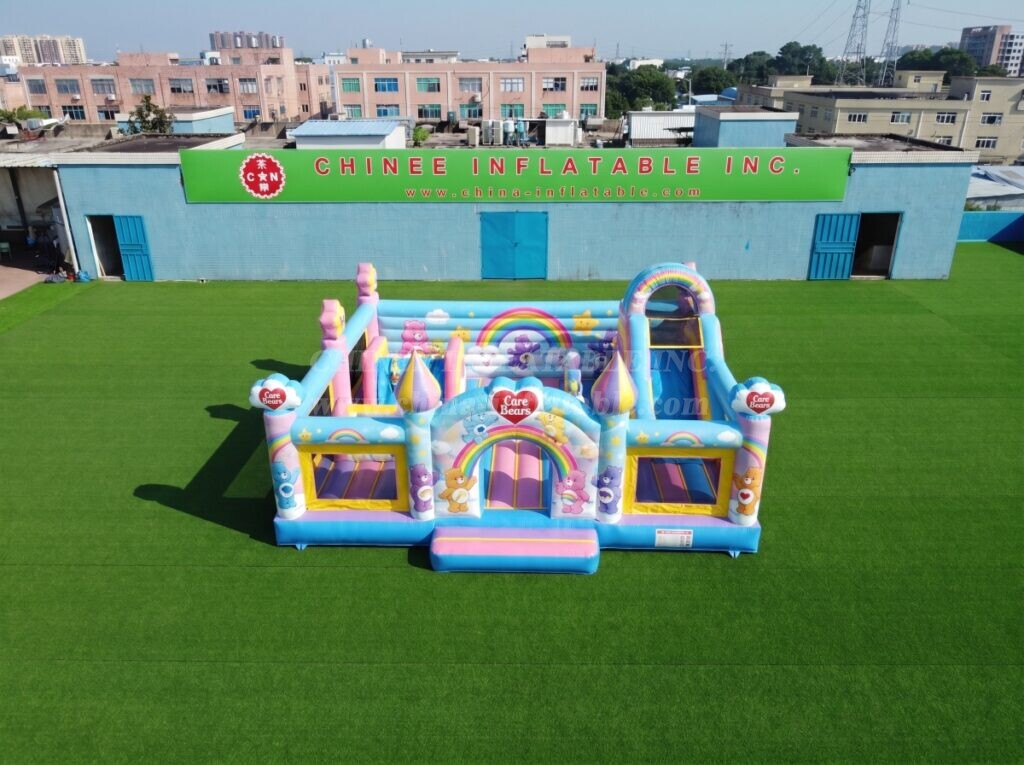 T2-8952 Care Bears Inflatable Bounce House Combo with Slide