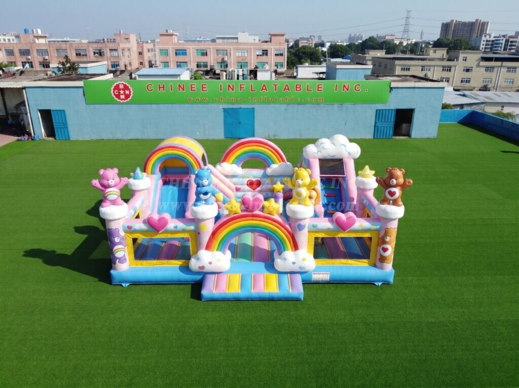 T2-8954 Care Bears Rainbow Inflatable Combo Bouncy Castle