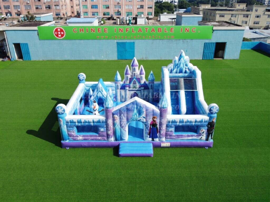 T2-8957 Frozen Ice Castle Inflatable Combo Bouncer with Slide