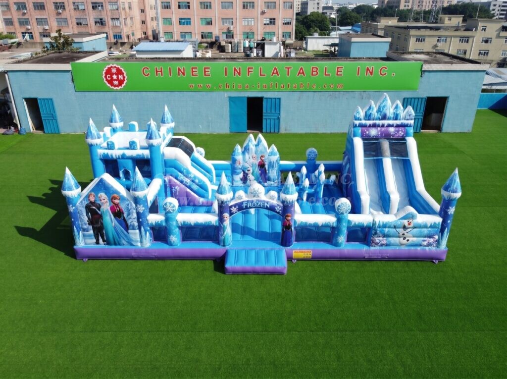 T2-8958 Frozen Theme Inflatable Combo Castle with Dual Slides