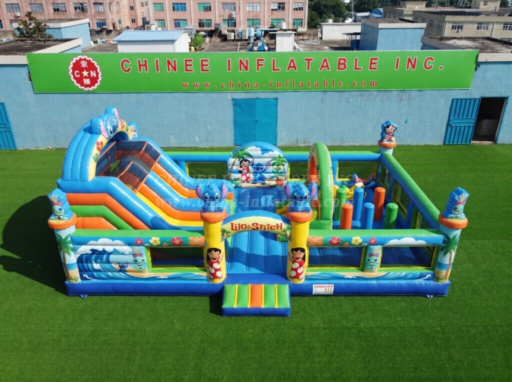 T2-8973 Lilo & Stitch Inflatable Combo Bouncer with Slide