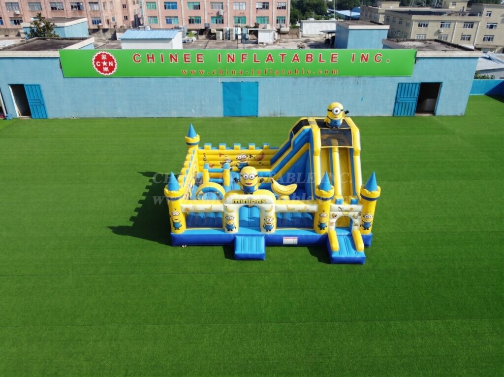 T2-8984 Minions Theme Inflatable Bounce Castle Combo with Slide