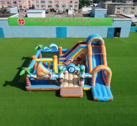 T2-8988 Moana Theme Inflatable Combo Bouncy Castle with Slide