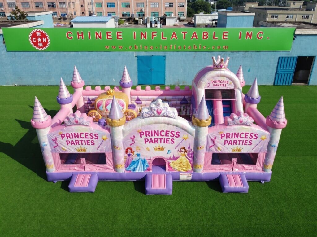 T2-8999 Princess Parties Inflatable Combo Bouncy Castle with Slide