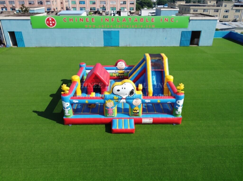 T2-9001 Snoopy Theme Inflatable Bounce House Combo with Slide