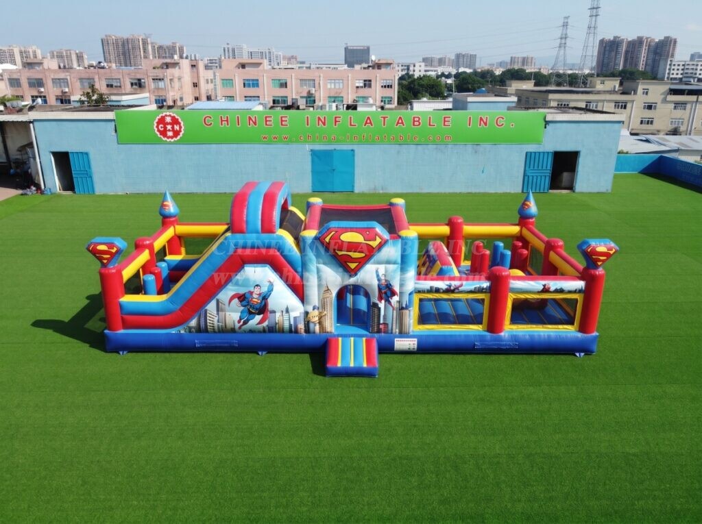 T2-9010 Superhero Inflatable Obstacle Combo with Slide